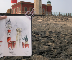 FARO TOSTON - FUERTEVENTURA - ILUSTRACION