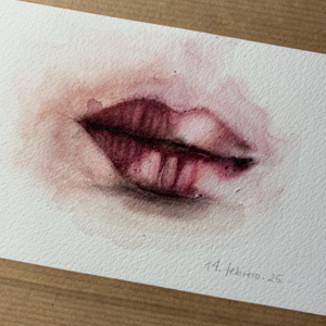 Beso acuarela Lámina original