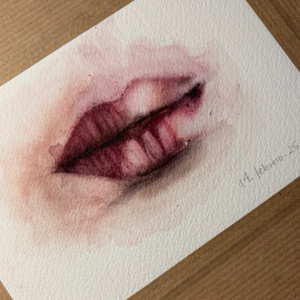 Beso acuarela Lámina