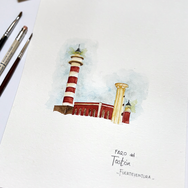 Lámina Faro del TOSTÓN (Fuerteventura)
