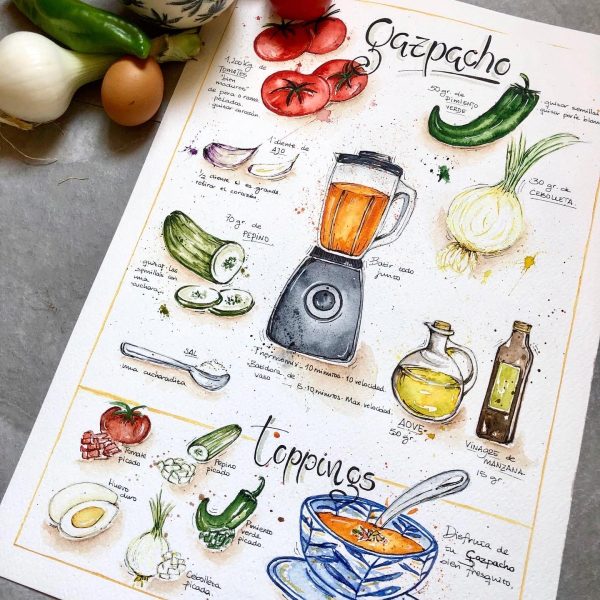 Lámina de receta de Gazpacho